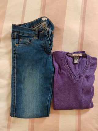 Conjunto infantil: pantalón  y jersey 7-8 años 