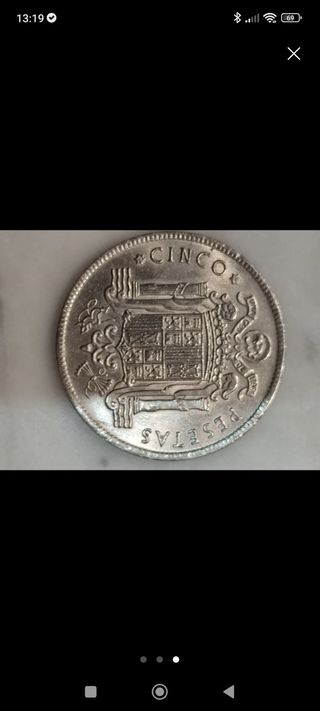 Moneda 5 Pesetas 1949 Estrella 52  *52