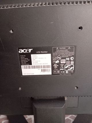 Pantalla de ordenador Acer negra
