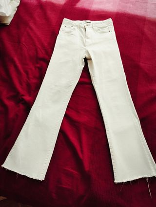 Pantalón Zara Trafalgar Blanco Talla 34
