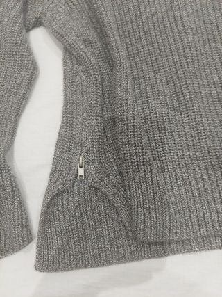 Jersey gris lana cremalleras laterales