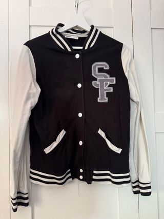 Chaqueta College Negra y Blanca Talla L