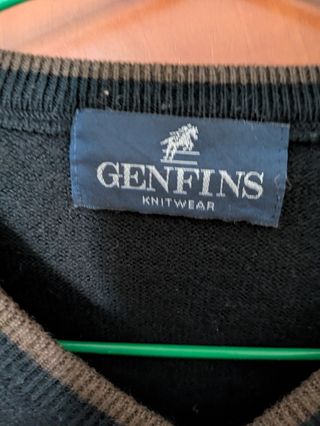 Jersey pico  Genfis Lana merino  Negro Talla 54