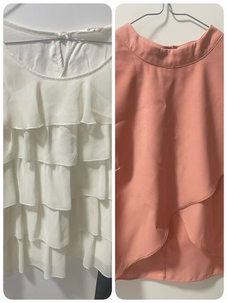 2 Tops Blanco y Rosa Talla M