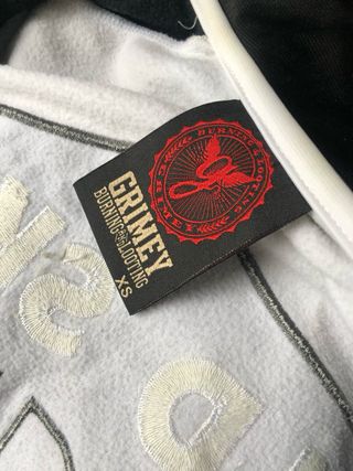Sudadera Grimey cremallera blanca y negra
