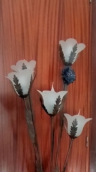 LÁMPARA DE PIÉ metal y cristal