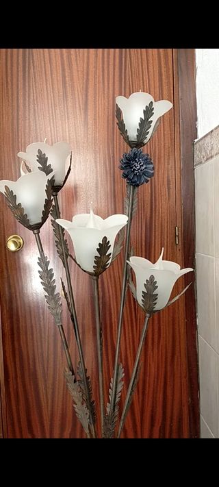 LÁMPARA DE PIÉ metal y cristal