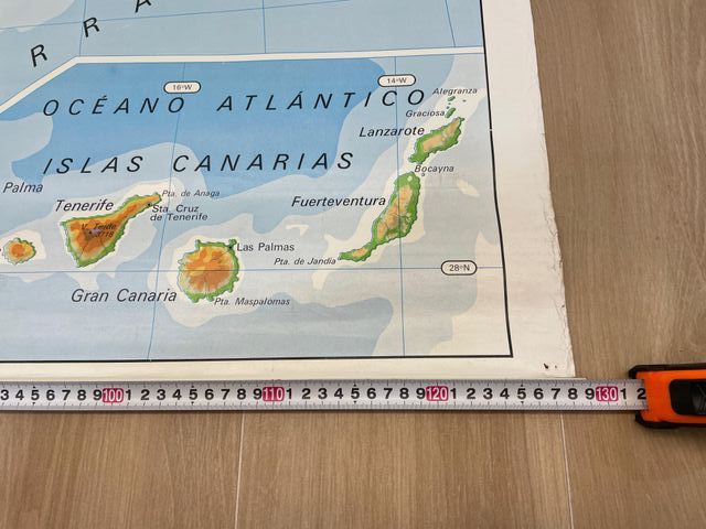 Mapa Antiguo España Físico-Político 1983