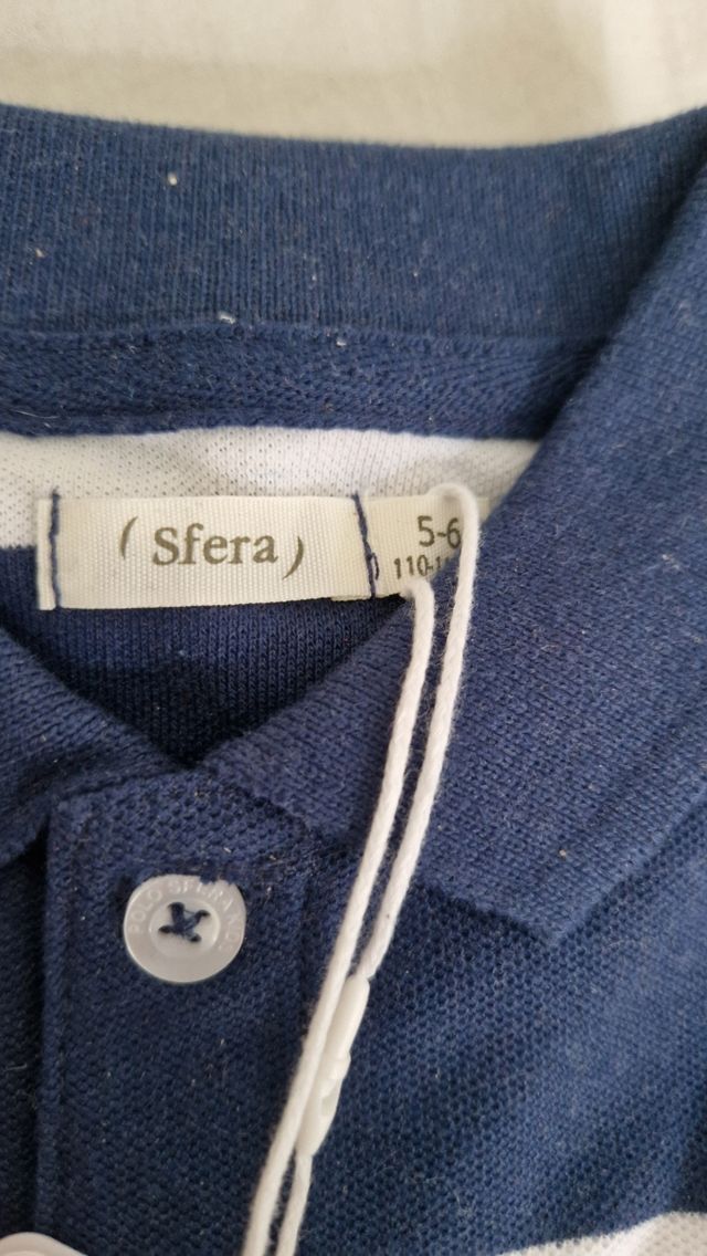 Polo niño Sfera rayas azul y blanco talla 5-6