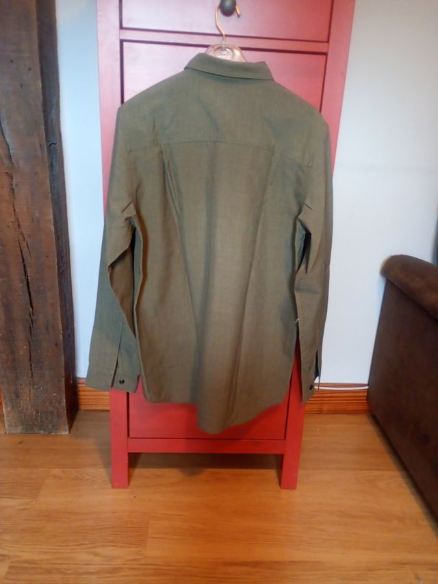 Camisa verde militar manga larga