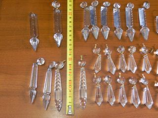 Lote Lágrimas Cristal Restauración Lámpara Antigua