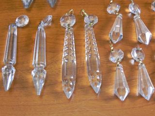 Lote Lágrimas Cristal Restauración Lámpara Antigua