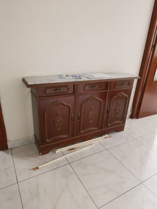 Recibidor vintage madera y mármol