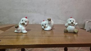 Set 3 Soprammobili Pulcini Ceramica