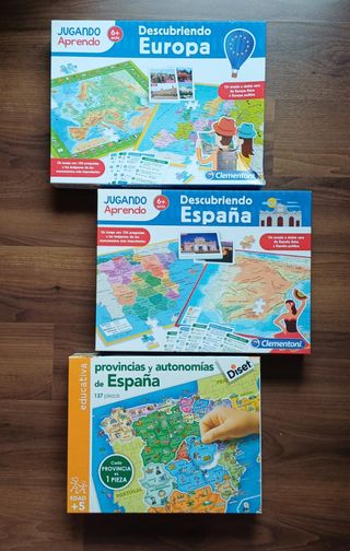 Lote 3 Puzzles Educativos Diset España y Europa