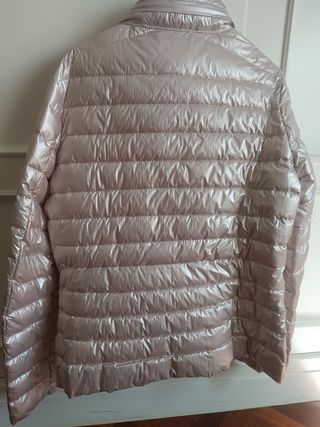 Cazadora acolchada mujer rosa metalizado Talla L.