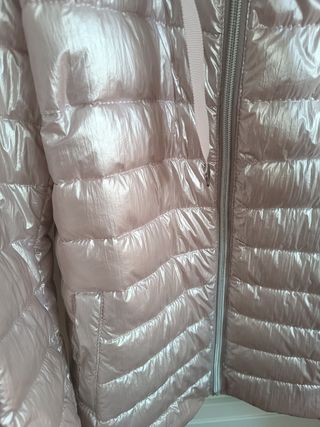 Cazadora acolchada mujer rosa metalizado Talla L.