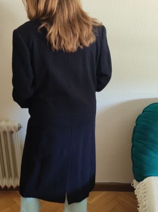 Abrigo largo azul mujer