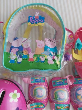 Patines, casco y protecciones Peppa Pig