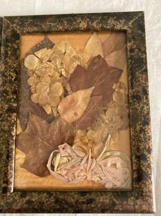 2 Cornici vintage con fiori e foglie secche