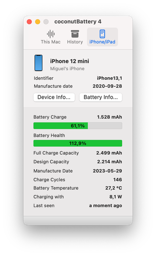 iPhone 12 mini | Batería 100%