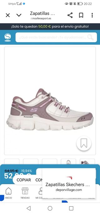 Zapatillas de montaña Skechers con detalles morado