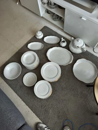 Vajilla Santa Clara Hilo Oro Porcelana