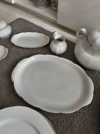 Vajilla Santa Clara Hilo Oro Porcelana