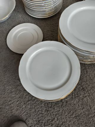 Vajilla Santa Clara Hilo Oro Porcelana