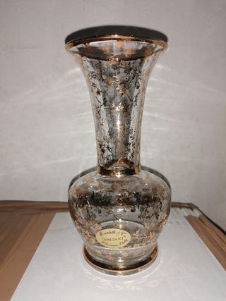 Vaso Marelli Oro 24 KT Trasparente Floreale