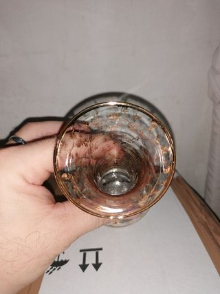 Vaso Marelli Oro 24 KT Trasparente Floreale