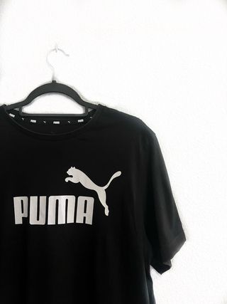 Camiseta Puma negra L hombre básica retro vintage 