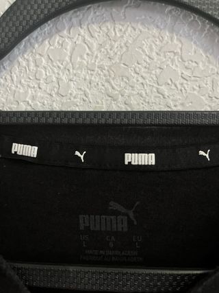 Camiseta Puma negra L hombre básica retro vintage 
