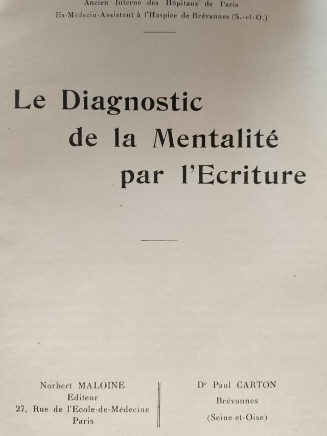 Le diagnostic de la mentalité par l'Ecriture