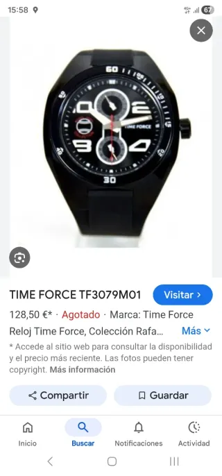Reloj Time Force Negro Rafa Nadal