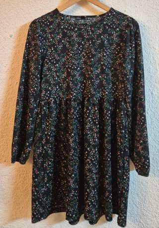 Vestido floral negro/multicolor - Talla S/M