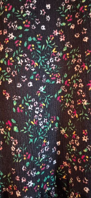 Vestido floral negro/multicolor - Talla S/M