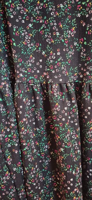 Vestido floral negro/multicolor - Talla S/M