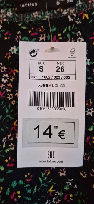 Vestido floral negro/multicolor - Talla S/M