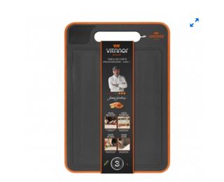 Tabla de cortar Vitrino naranja y negro
