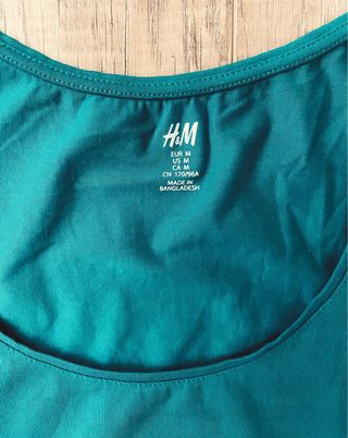 Camiseta sin mangas H&M verde azulado