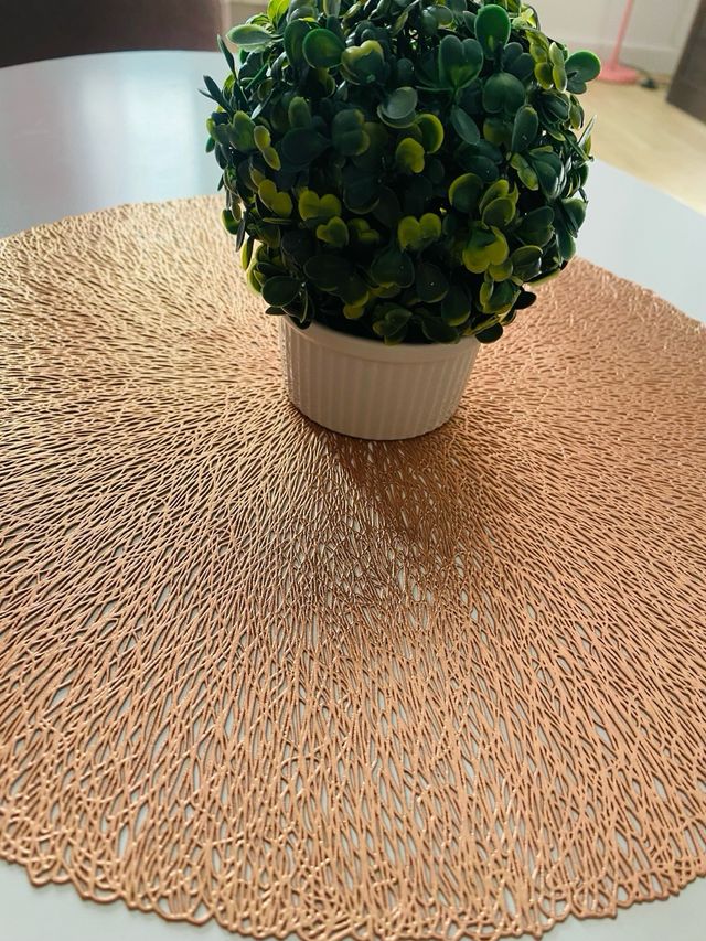 Mantel individual redondo dorado nude (40 cms)