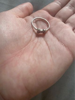 Anillo plata con detalles rosas