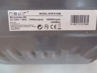 Microondas Nevir 700 W