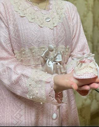Bata mujer y conjunto bebé rosa