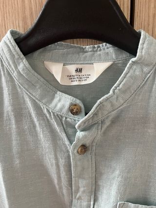 Camisa Lino Turquesa H&M
