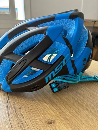 Casco de bicicleta para niño azul y negro MSC
