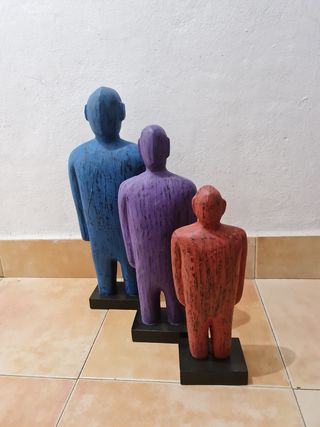 Figuras decorativas de madera (3 unidades)
