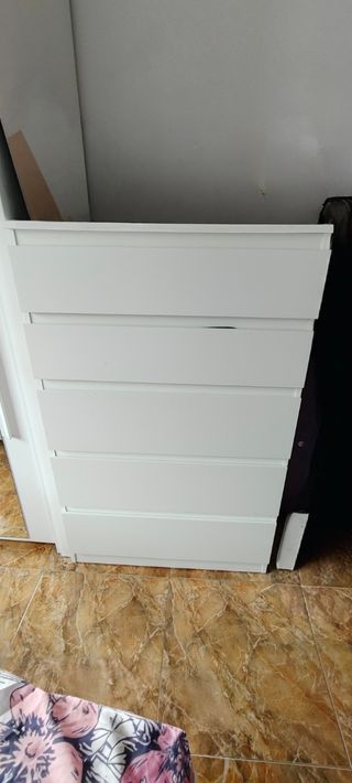 Cajonera blanca de 5 cajones