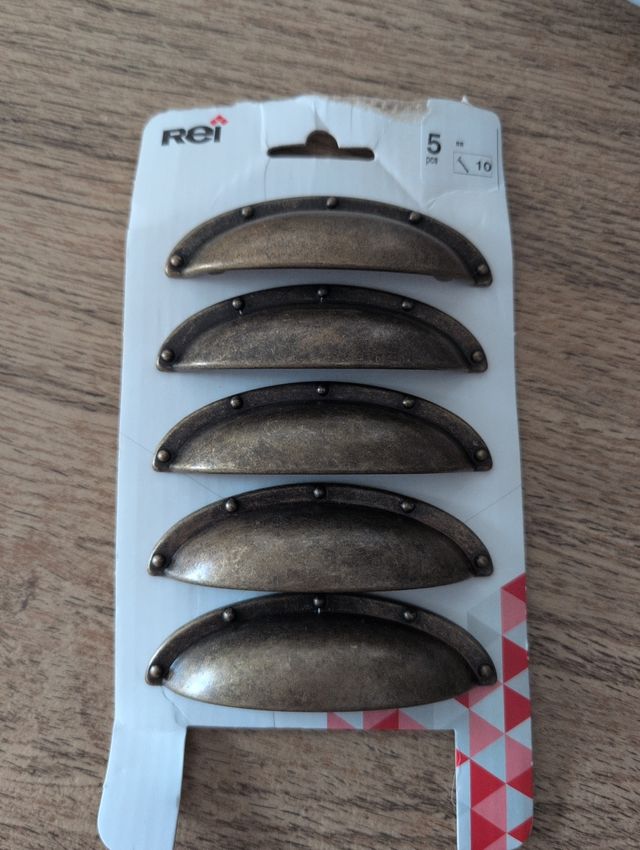 Lote 5 tiradores vintage bronce